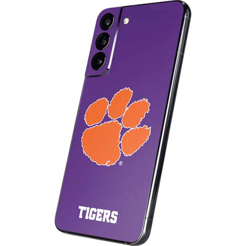 Clemson University Tiger Print Purple Galaxy S22 Plus Skin